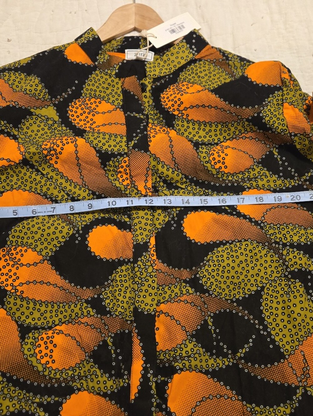 Women's Orange & Olive Print Midi Dress 1x